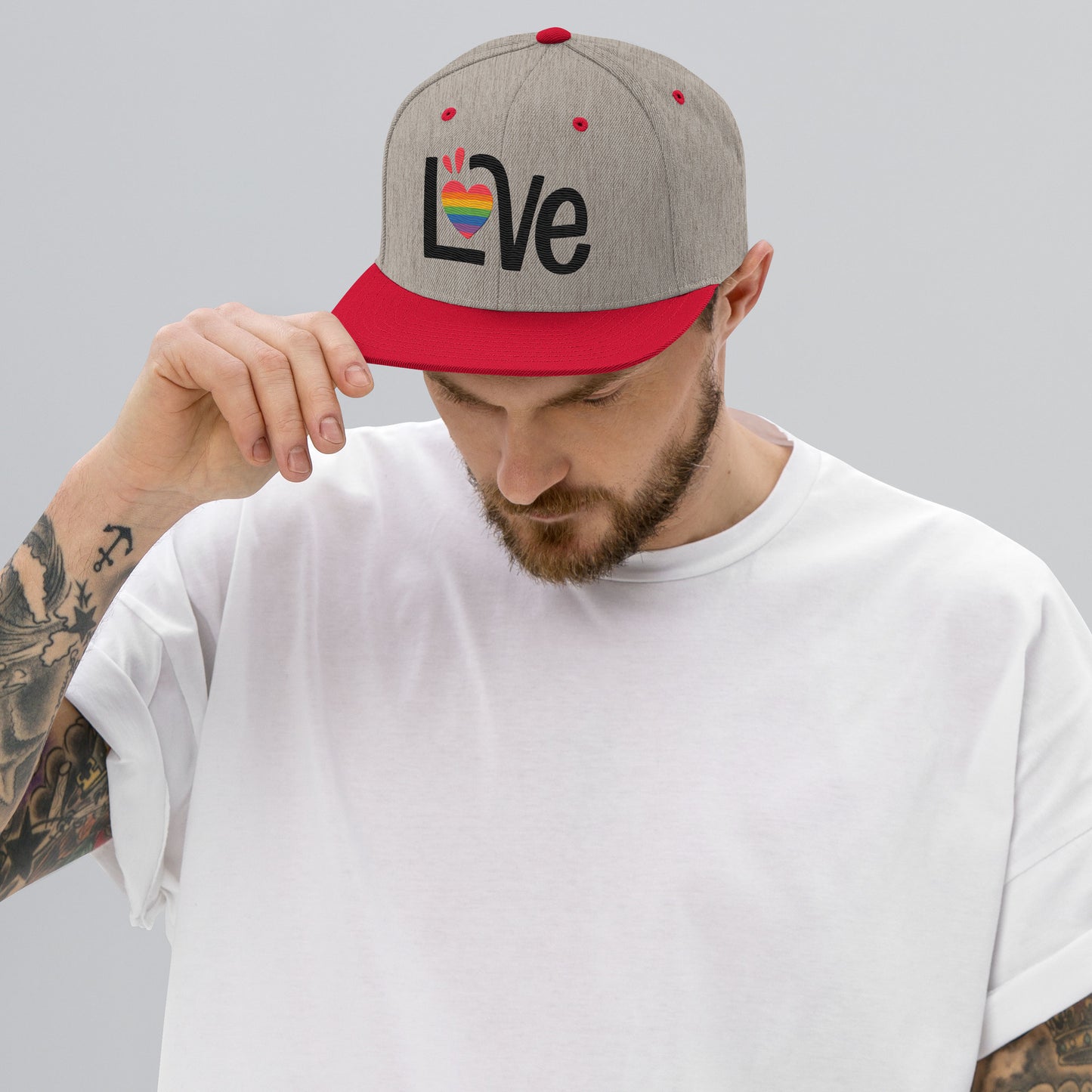 Love (Rainbow Heart) Snapback Hat